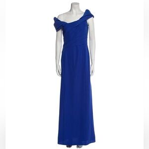 Armani Collezioni Formal Off The Shoulder Blue Gown Long Maxi Dress Size 4